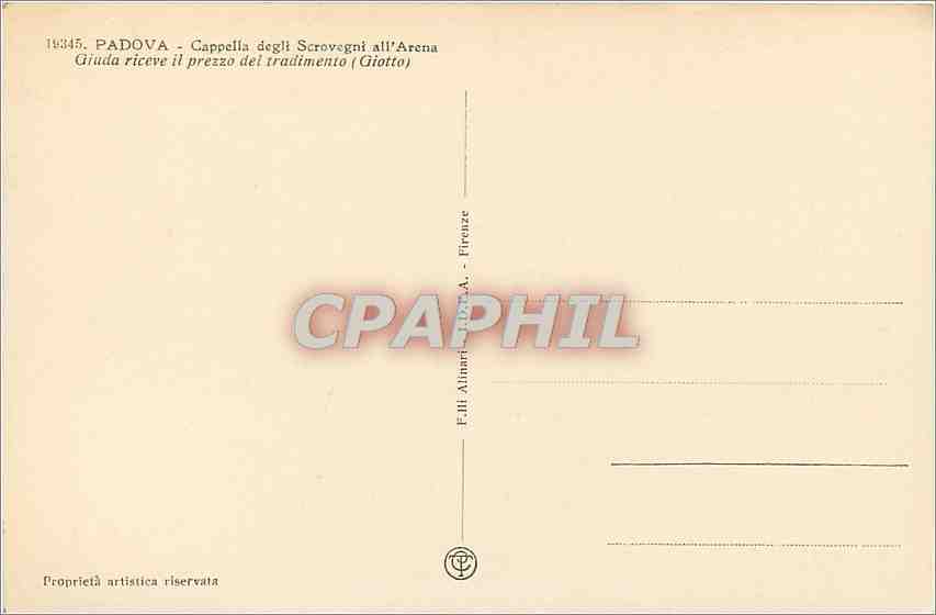CPA Padova Cappella degli Scrovegni All'Arena Giada riceve il prezzo del tradimento  — Verso