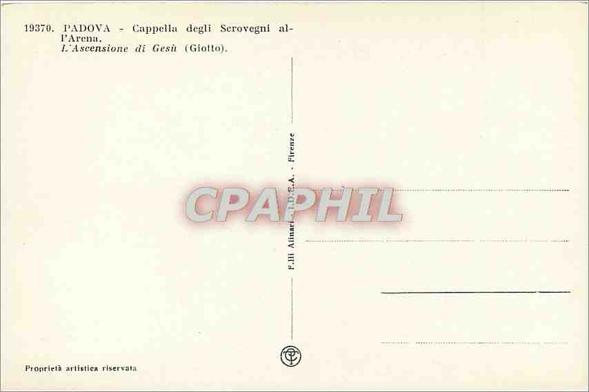 CPA Padova Cappella degli Scrovegni All'Arena L'Ascensione di Gesu  — Verso
