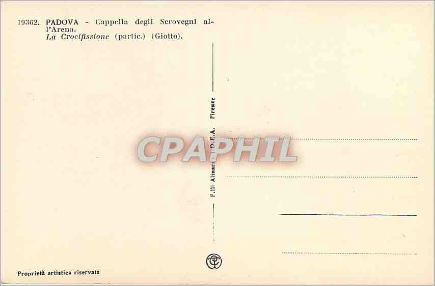 CPA Padova Cappella degli Scrovegni All'Arena La Crocifissione  — Rückseite
