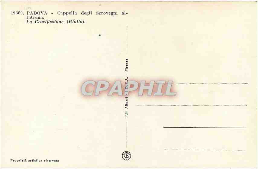 CPA Padova Cappella degli Scrovegni All'Arena La Crocifissione  — Rückseite