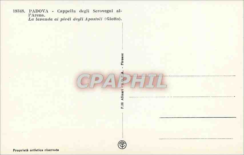 CPA Padova Cappella degli Scrovegni All'Arena La lavanda ai piedi degli Apostoli  — Rückseite