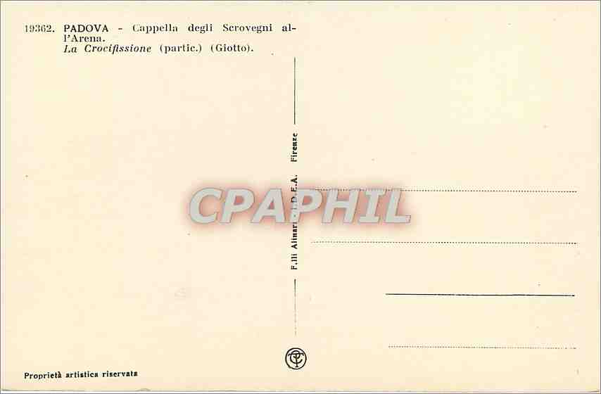 CPA Padova Cappella degli Scrovegni All'Arena La Crocifissione  — Rückseite
