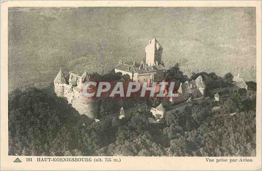 CPA Haut Koenigbourg Vue prise par Avion 