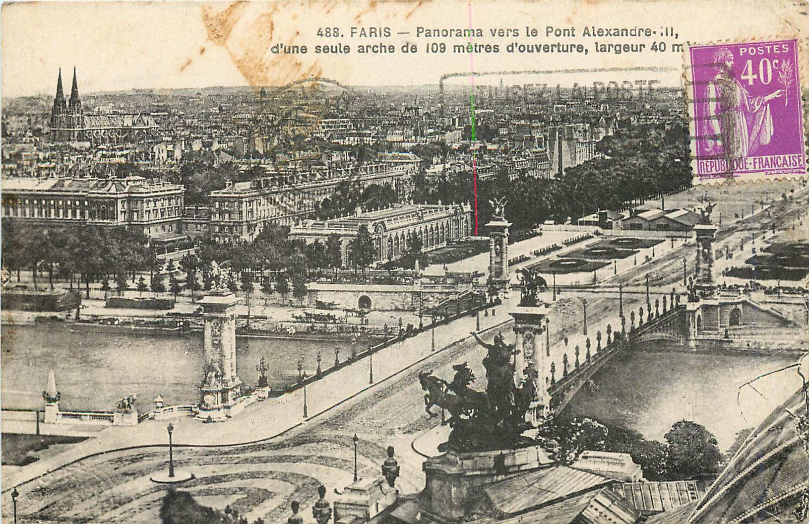 CPA Paris Panorama vers le Pont Alexandre III 
