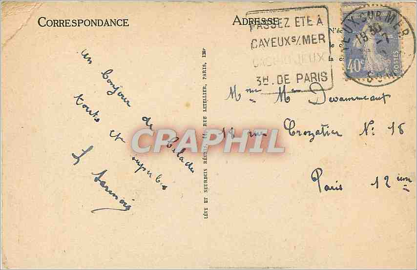 CPA Cayeux sur Mer Enfants — Back