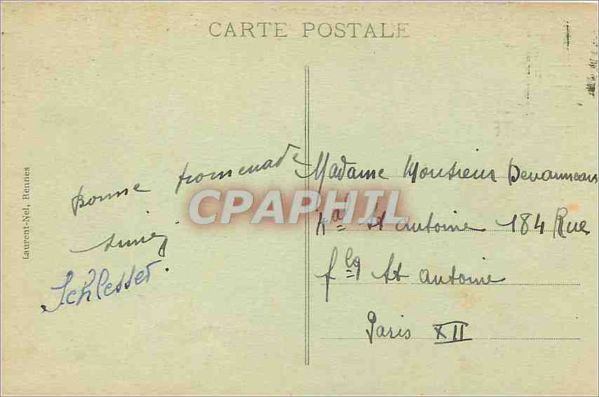 Côte d'Emeraude — Les Bords de la Rance — Vue générale de St-Suliac — Éditeur E. Hiver, Dinard — Reverso