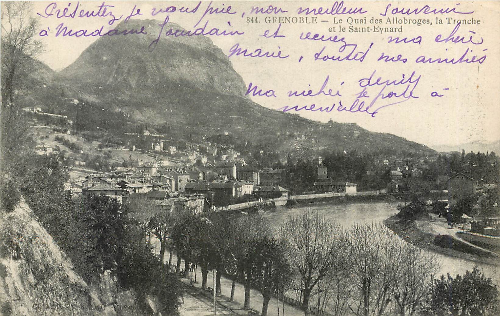 CPA Grenoble Le Quai des Allobroges la Tronche et le Saint Eynard 