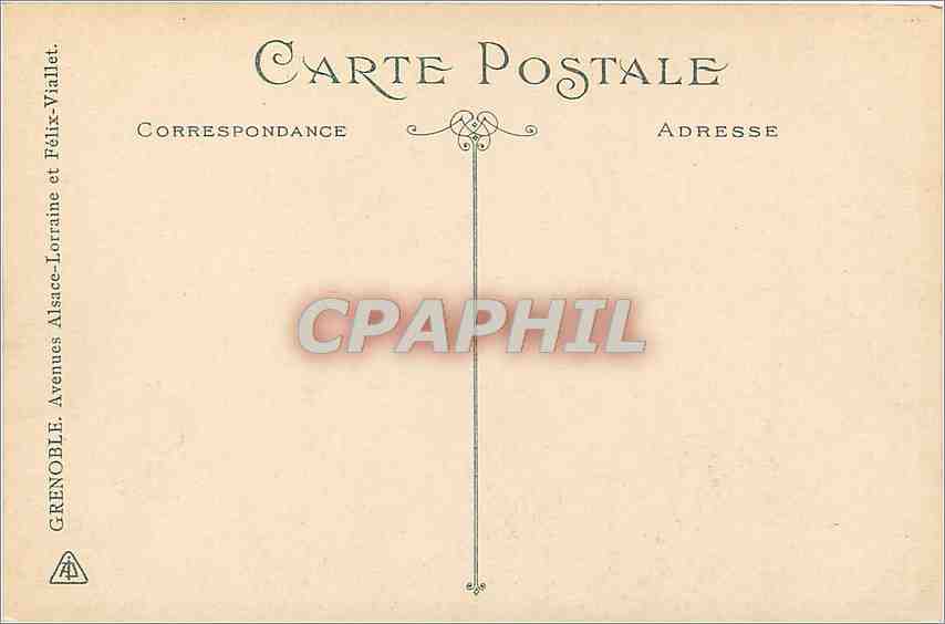 CPA Grenoble Avenues Alsace Lorraine et Felix Viallet  — Back