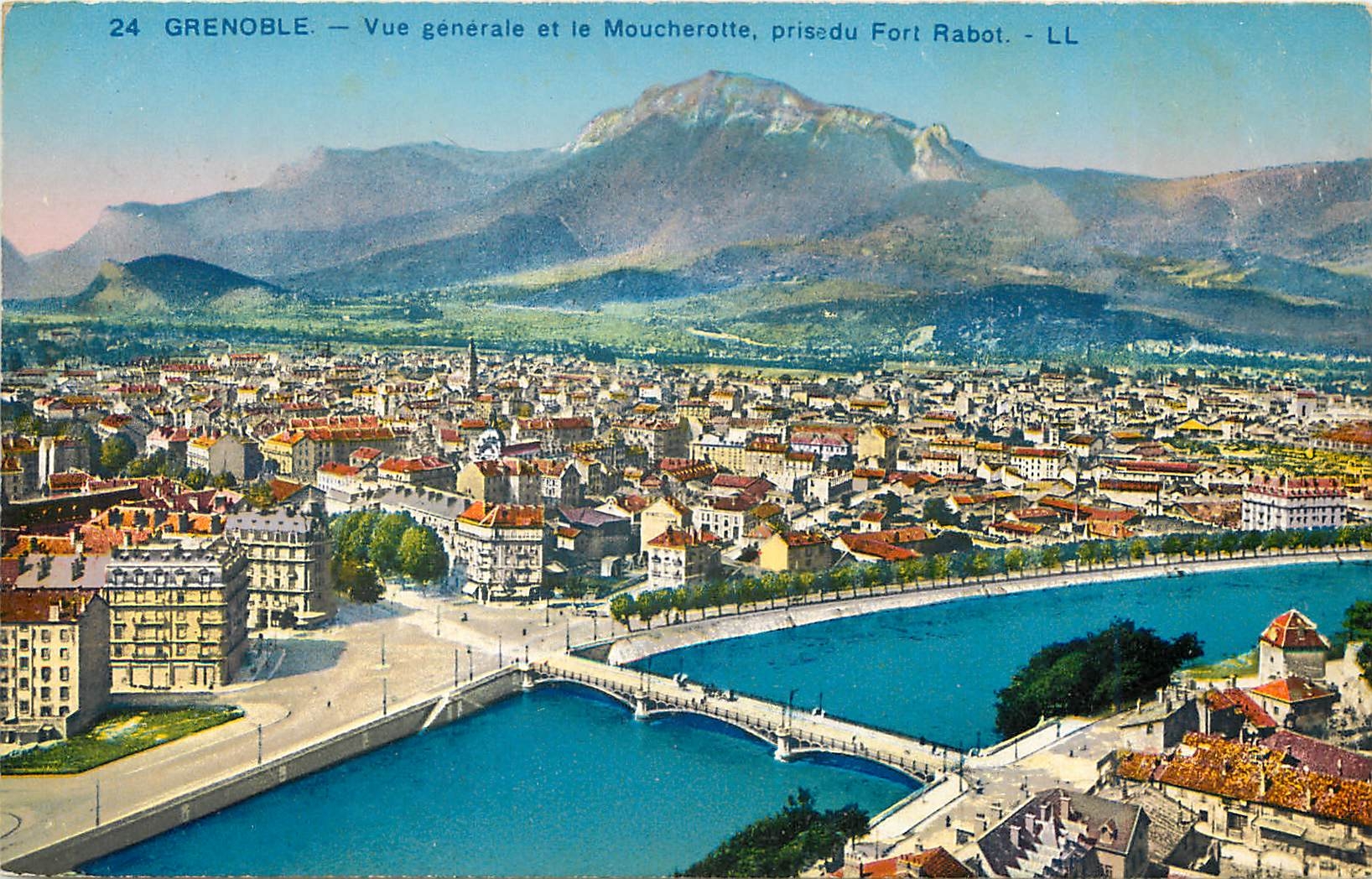 Grenoble — Vue générale et le Moucherotte, prise du Fort Rabot — LL
