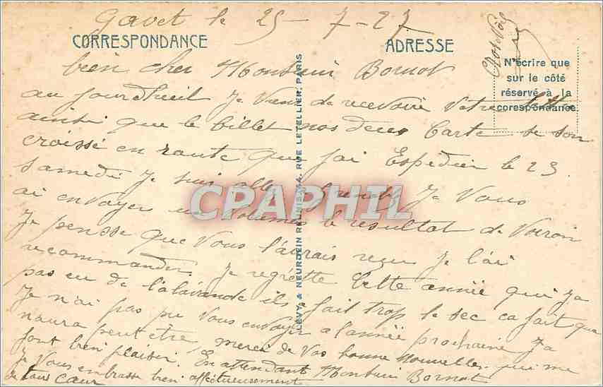 Grenoble — Vue générale et le Moucherotte, prise du Fort Rabot — LL — Rückseite