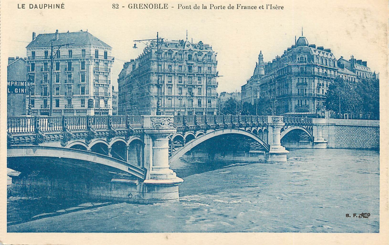 CPA Grenoble Pont de la Porte de France et l'Isere 