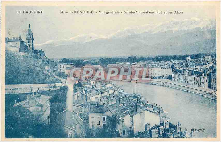 CPA Grenoble Vue generale Sainte Marie d'en haut et les Alpes 