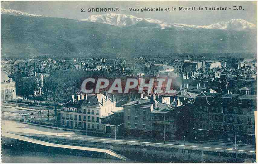 Grenoble — Vue générale et le Massif de Taillefer — E.R.
