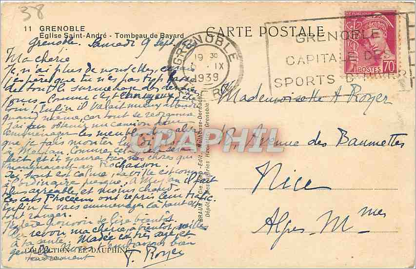 Tombeau de Bayard — Grenoble — Église Saint-André — Verso