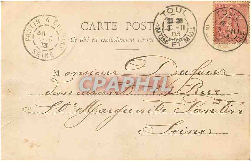Caserne du 39e d'Artillerie — Toul illustré — Phototypie A. Bergeret et Cie, Nancy — Rückseite