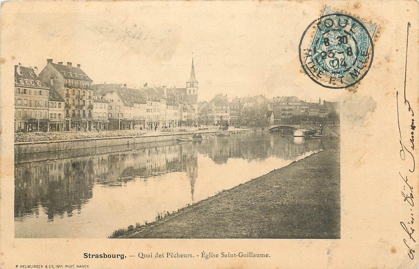 CPA Strasbourg Quai des Pecheurs Eglise Saint Guillaume 