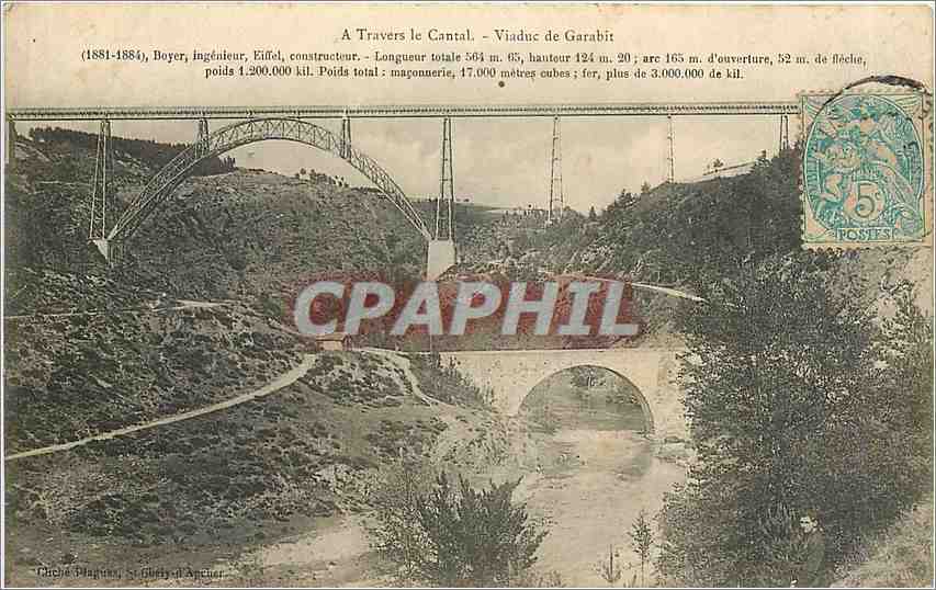 CPA A Travers le Canal Viaduc de Garabit 