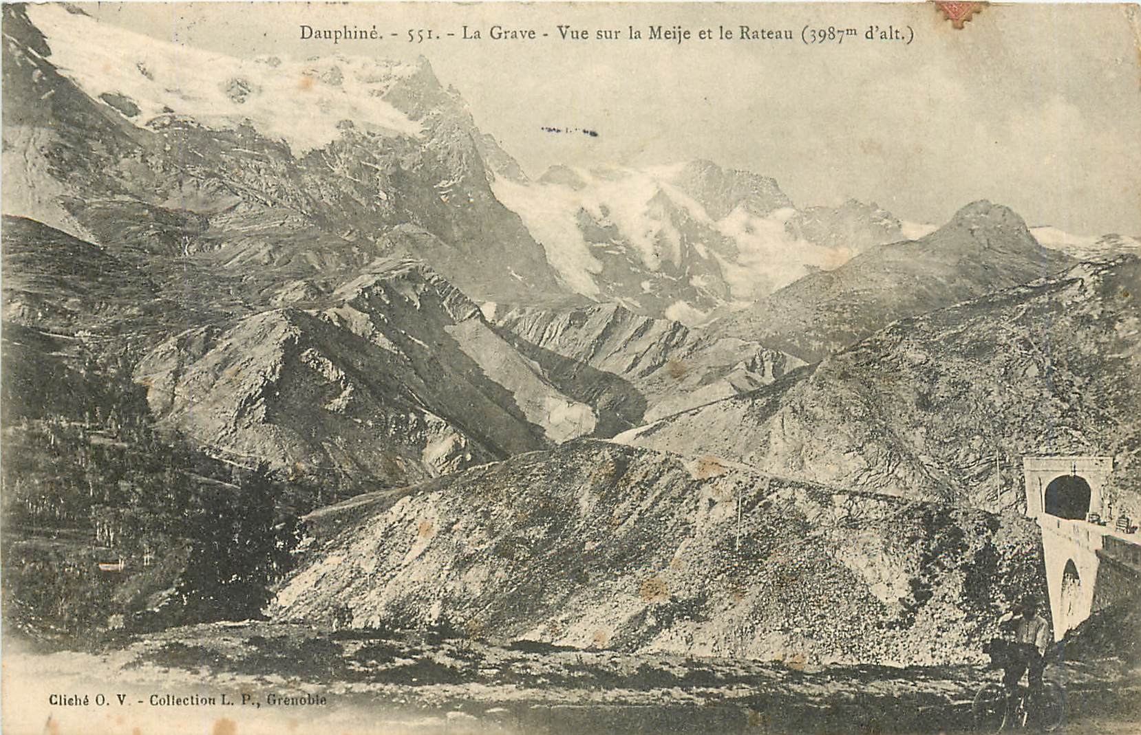 CPA Dauphine La Grave Vue sur la Meije et le Rateau 