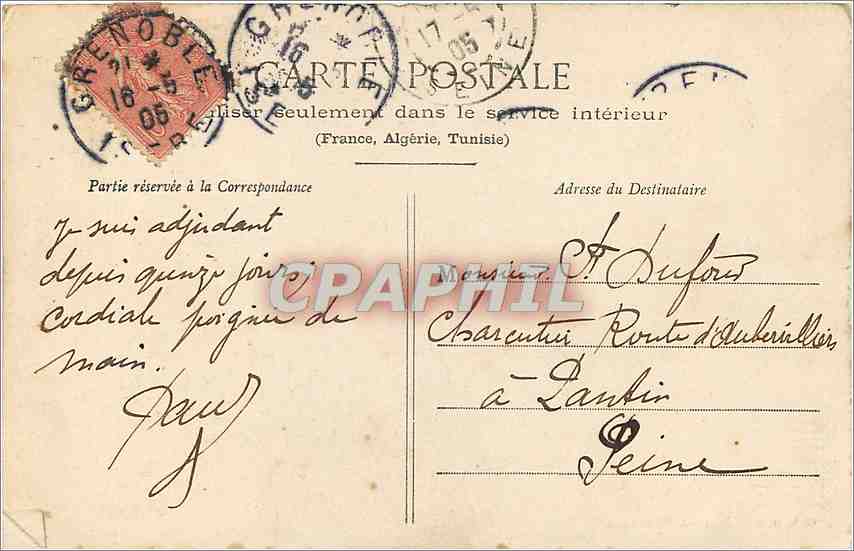 CPA Dauphine La Grave Vue sur la Meije et le Rateau  — Rückseite