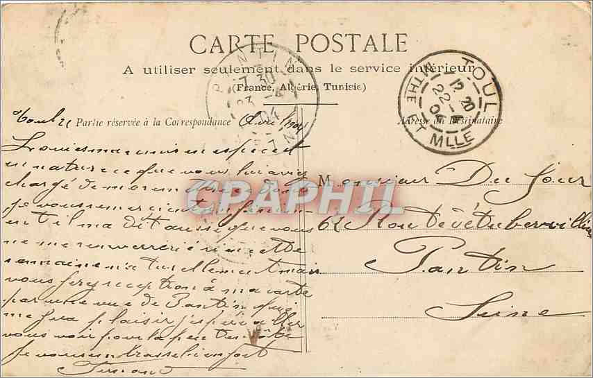 CPA Toul Vue Generale  — Rückseite