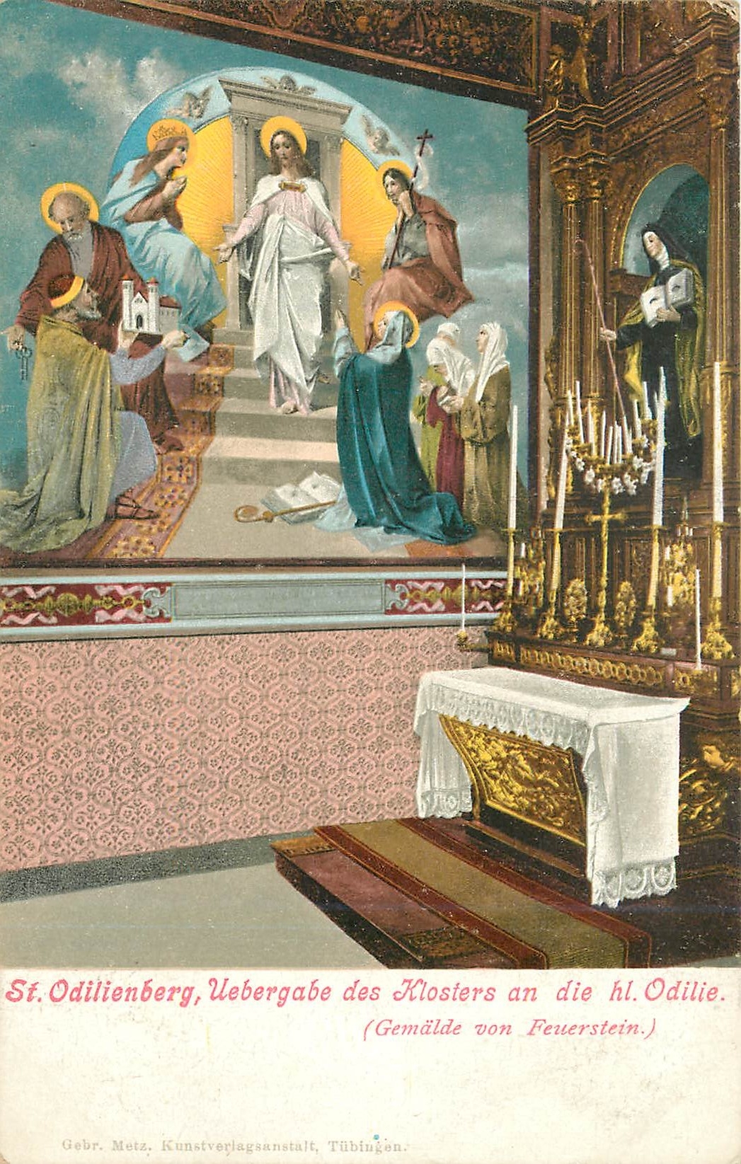 CPA St Odilienberg Uebergabe des Klosters an die hl Odilie 