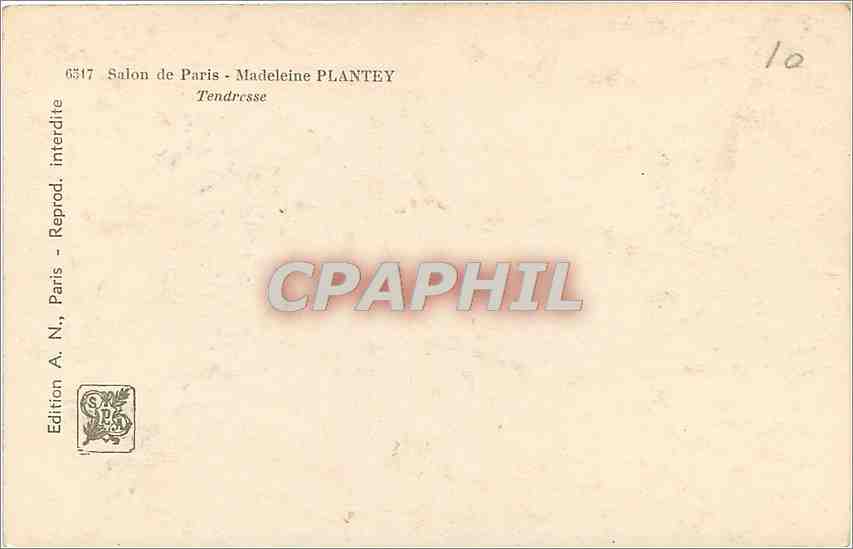 CPA Salon de Paris Madeleine Plantey Tendresse  — Rückseite