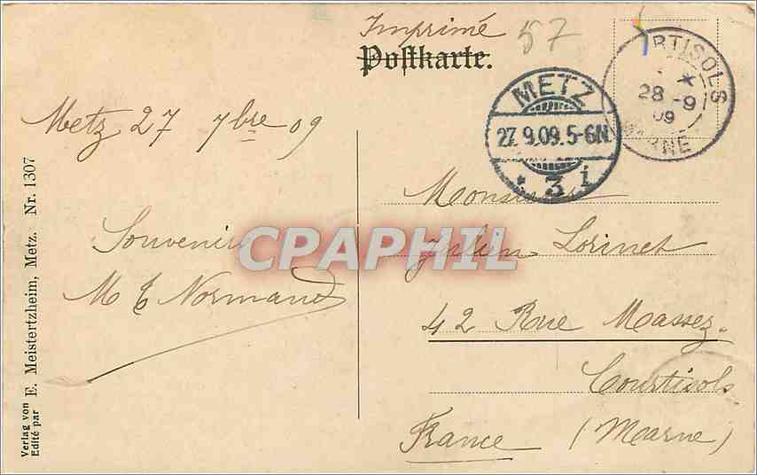 CPA Metz Pont des Morts  — Rückseite