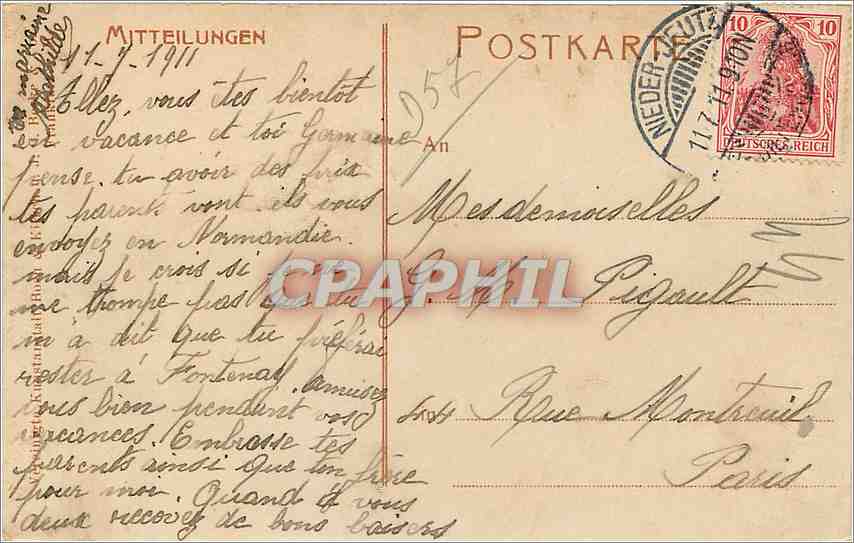 CPA Metz Mittelbrucke mit Wachtstrasse  — Rückseite