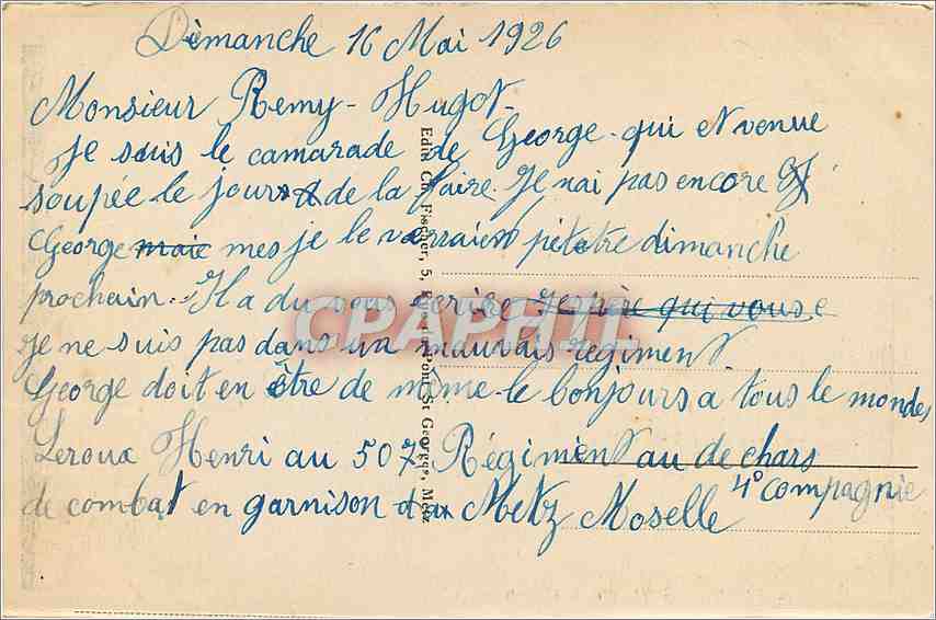CPA Metz Vue generale vers le Monts St Quentin  — Rückseite