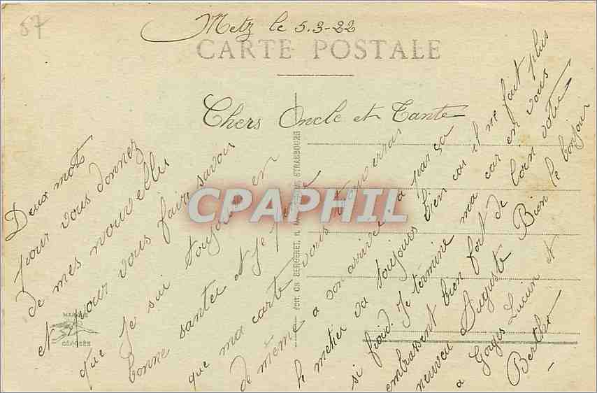 CPA Metz Le Moyen Pont et l'Eglise reformee Militaria — Rückseite