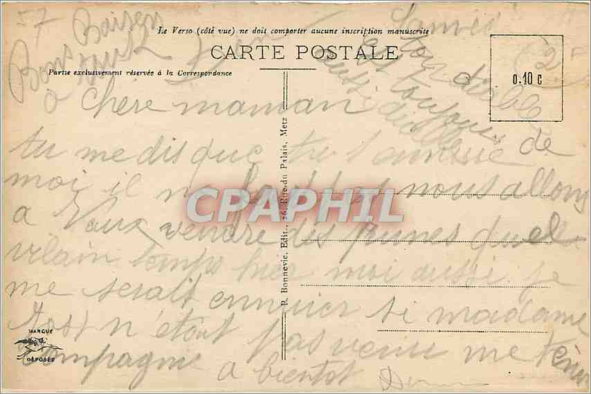 CPA Metz Porte des Allemands et la Seille  — Rückseite