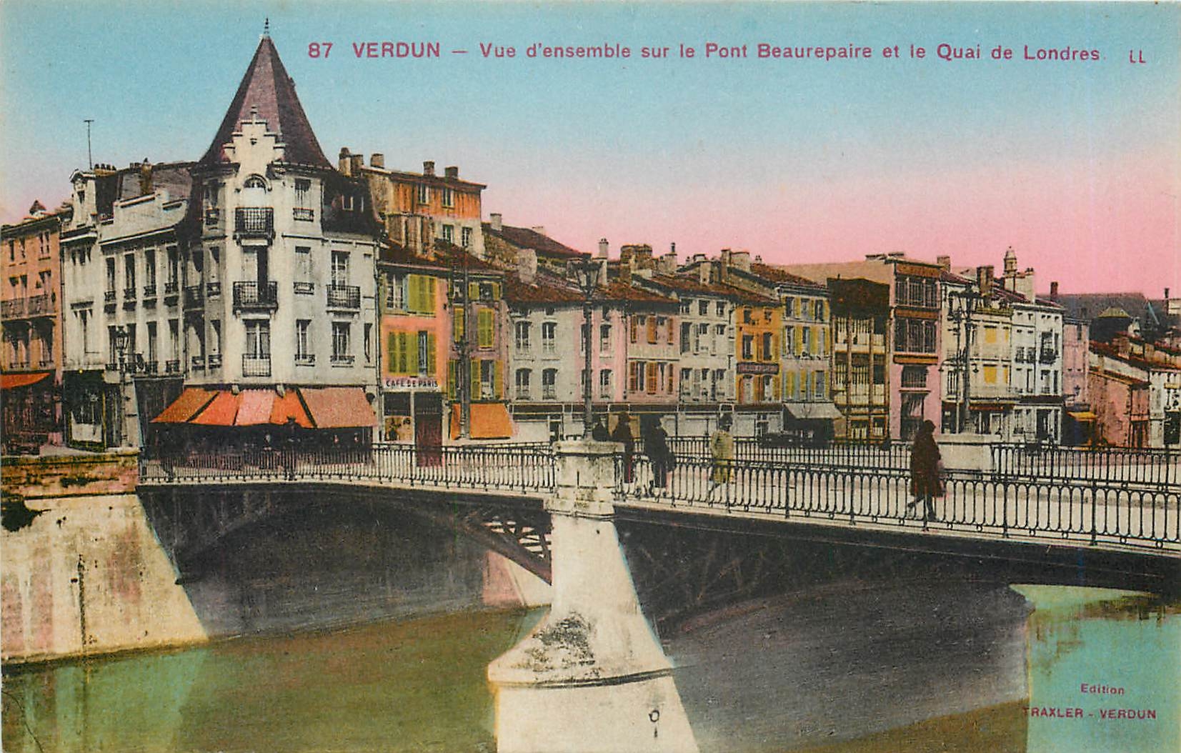 Verdun — Vue d'ensemble sur le Pont Beaurepaire et le Quai de Londres — Edition Traxler, Verdun