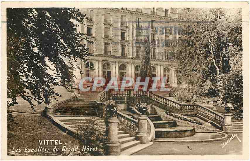CPA Vittel Les Escalier du Grand Hotel 