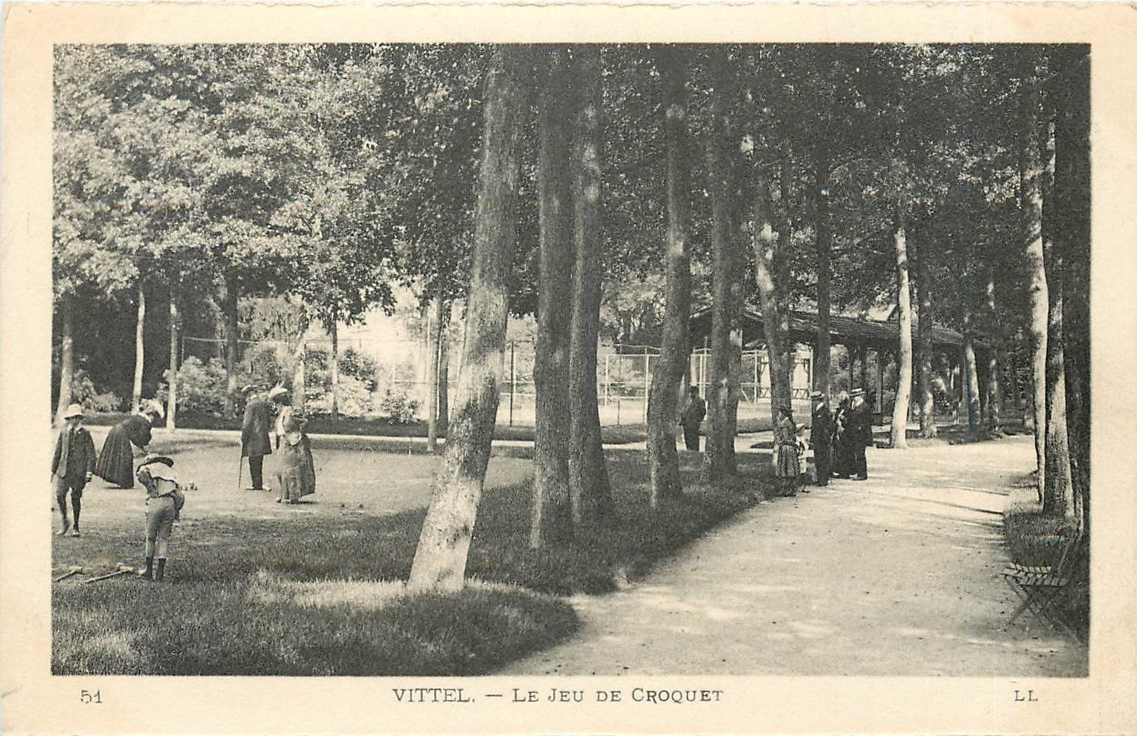 CPA Vittel Le Jeu de Croquet 
