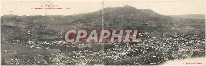 CARTE DOUBLE CPA Saint Die Vue panoramique generale de toutes la ville Pyrenees 