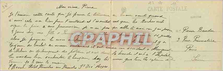 CARTE DOUBLE CPA Saint Die Vue panoramique generale de toutes la ville Pyrenees  — Rückseite