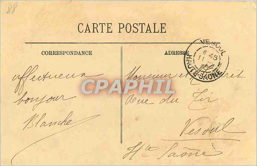 CPA Contrexeville Le Kiosque de Musique  — Rückseite
