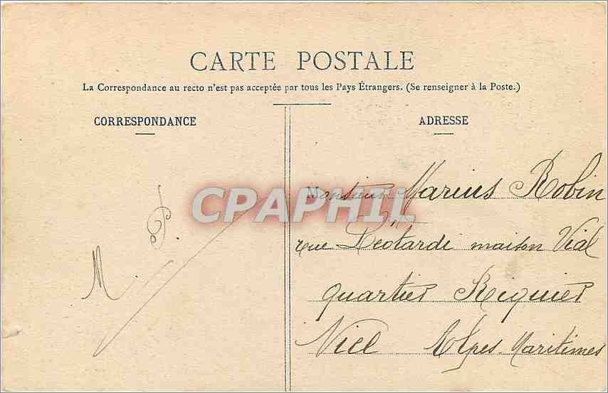 CPA Environs de Saint Die Les Roches des Cordeaux sur la Burre  — Rückseite