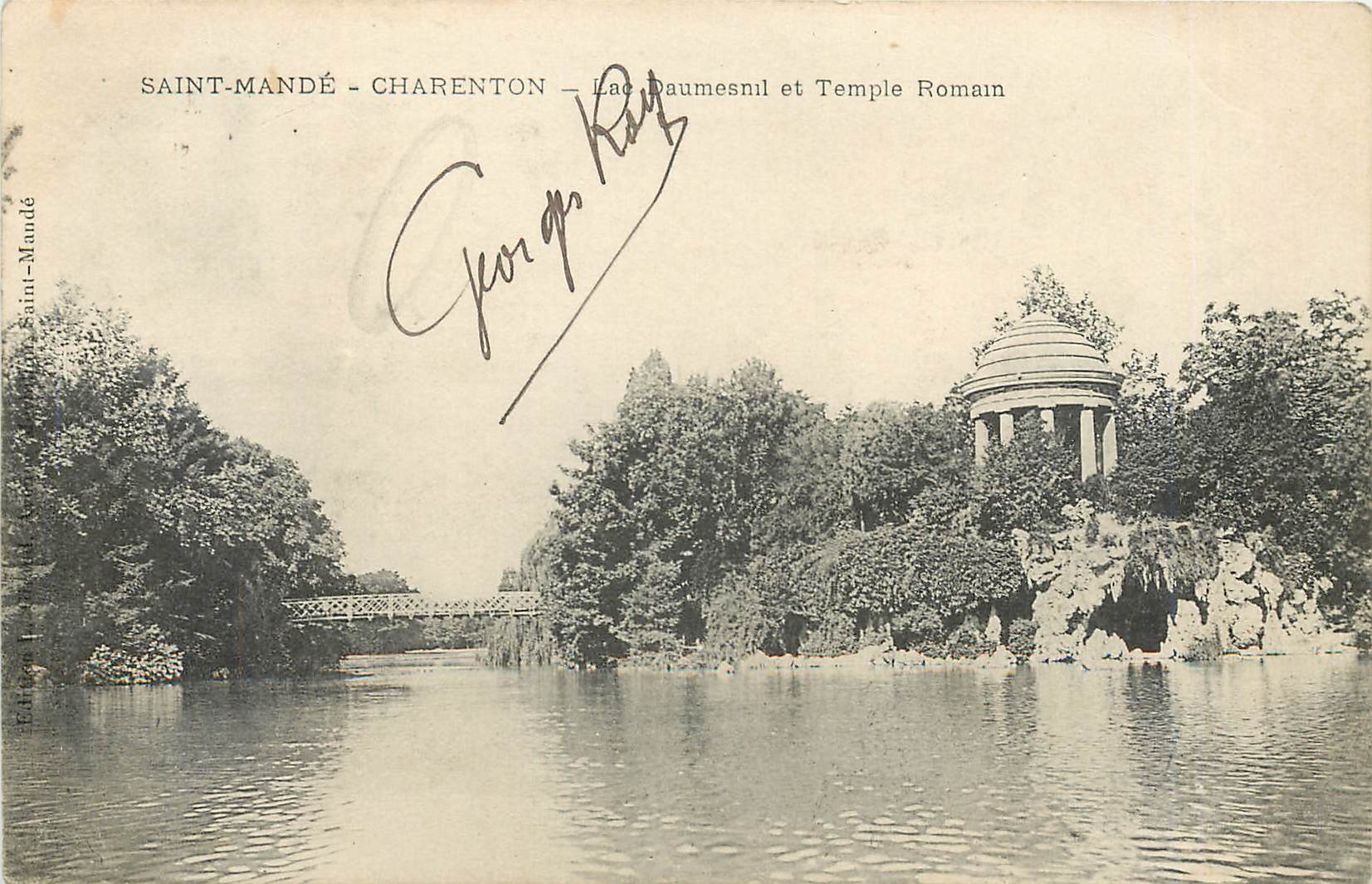 CPA Saint Mande Charenton Lac Daumesnil et Temple Romain 