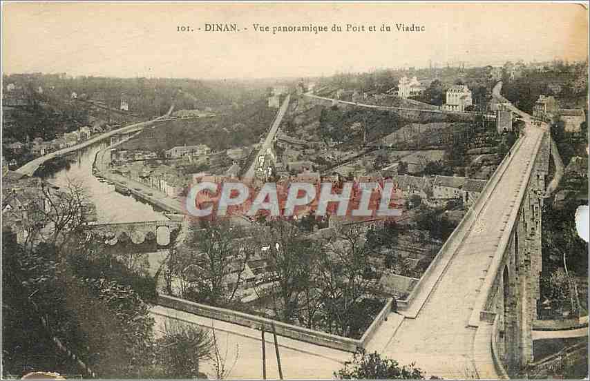 Dinan - Vue panoramique du Port et du Viaduc