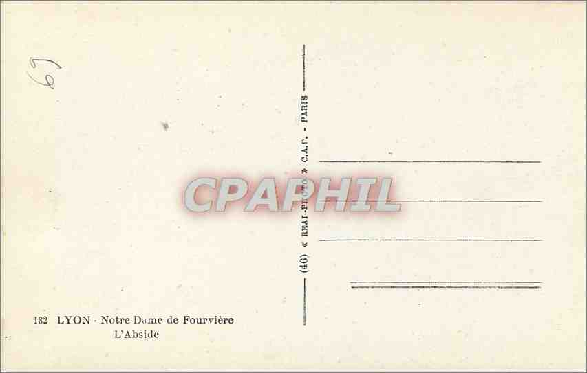 CPA Lyon Notre Dame de Fourviere L'Abside  — Verso