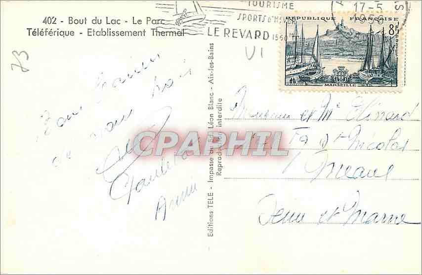 CPM Souvenir d'Aix les Bains  — Verso