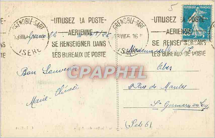 Grenoble - Pont de l'Hôpital et la Chaîne des Alpes — C. Baffert, n° 120 — Back