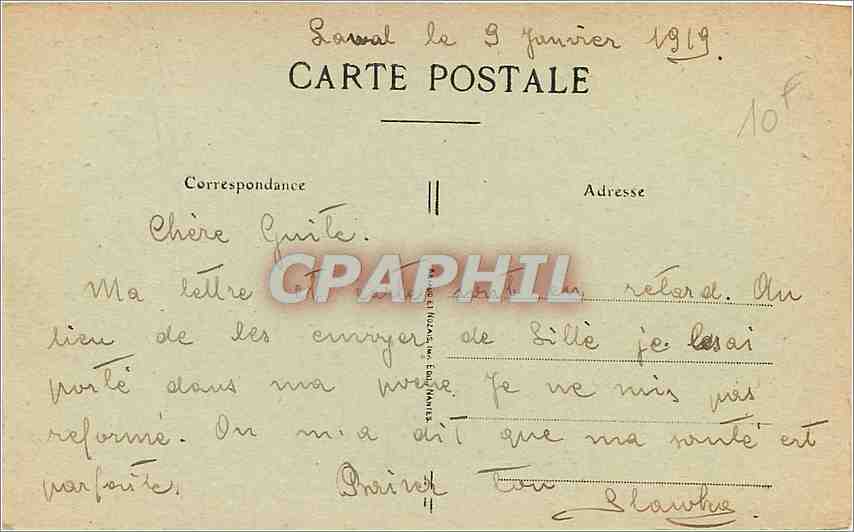 CPA Laval La Tour Renaise  — Rückseite
