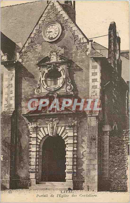 CPA Laval Portail de l'Eglise des Cordeliers 