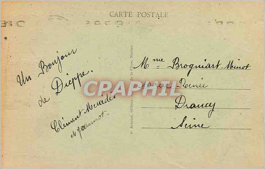 CPA Dieppe Le Paris dans les jetees Bateau — Rückseite