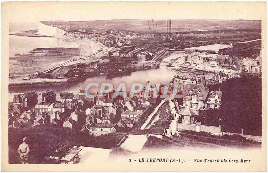 CPA Le Treport S I Vue d'Ensemble vers Mers 