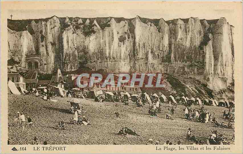 CPA Le Treport La Plage les Villas et les Falaises 