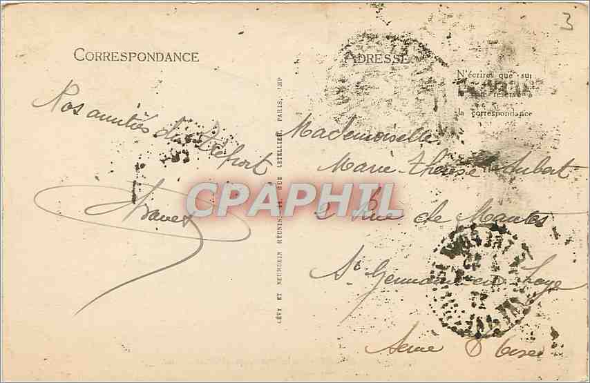 CPA Le Treport La Plage et la Falaise  — Rückseite