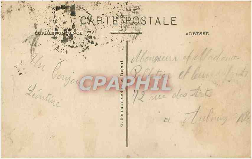 CPA Le Treport Les Patis Hotel Trianon  — Rückseite
